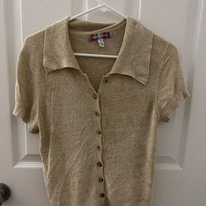 Urban outfitters button down beige t-shirt